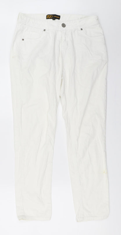 Denim 24/7 Womens White   Skinny Jeans Size 12 L28 in