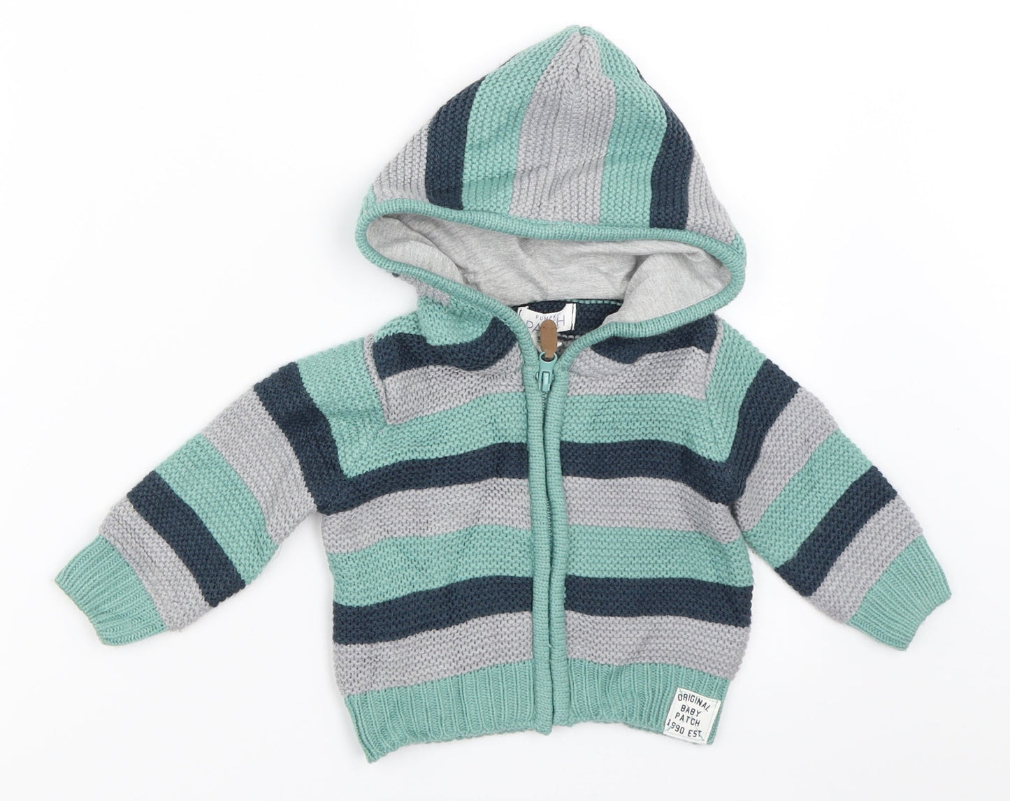 Pumpkin Patch Boys Green Striped  Jacket  Size 3-6 Months