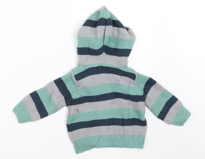 Pumpkin Patch Boys Green Striped  Jacket  Size 3-6 Months