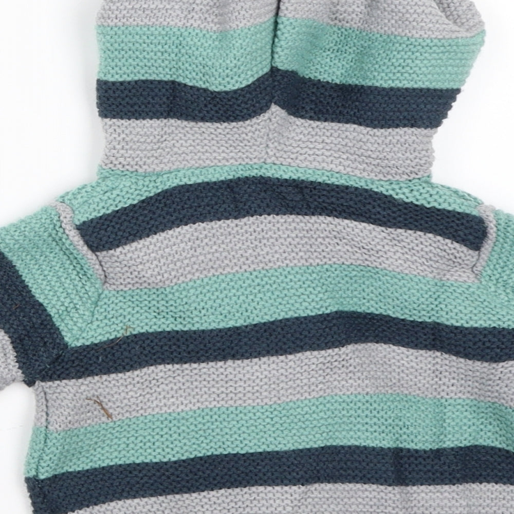 Pumpkin Patch Boys Green Striped  Jacket  Size 3-6 Months