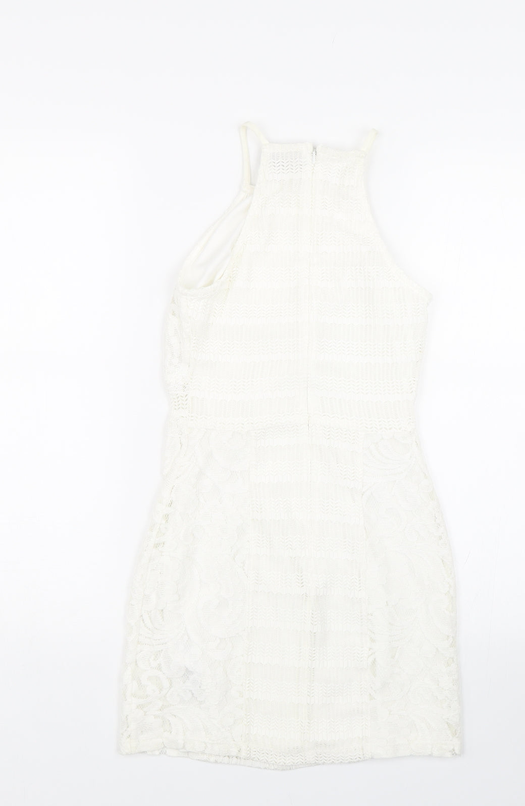 Topsho Womens White Floral Lace Tank Dress  Size 4
