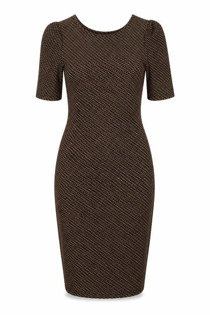 Dorothy Perkins Womens Brown Geometric  Bodycon  Size 8
