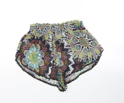 H&M Womens Multicoloured Floral  Sailor Shorts Size M - Transparent