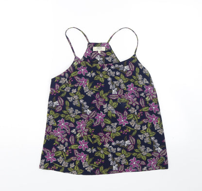 Papaya Womens Blue Floral  Basic Tank Size 10  - Summer