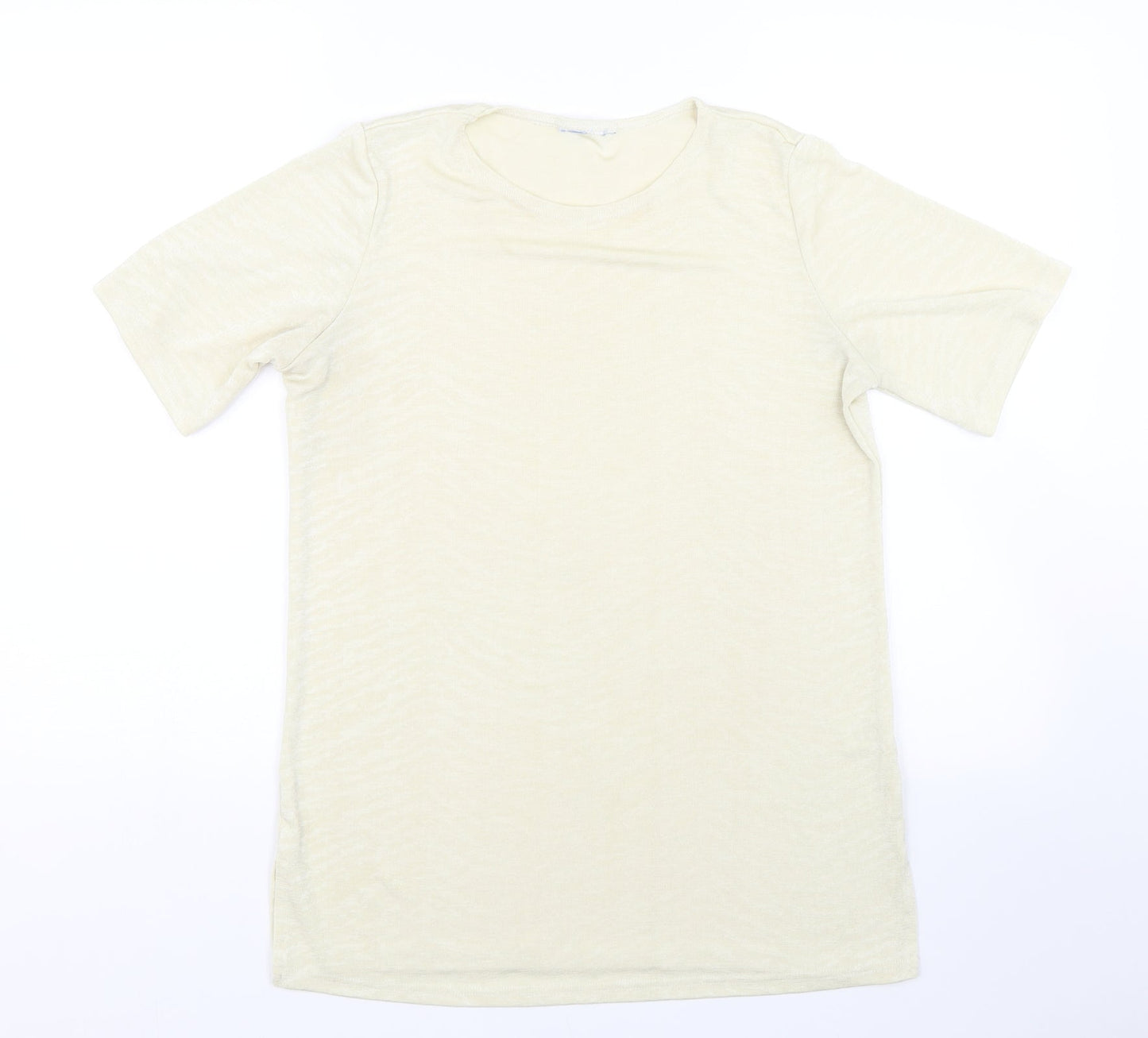 Womens UK Size 12 Preworn Yellow Basic T-Shirt