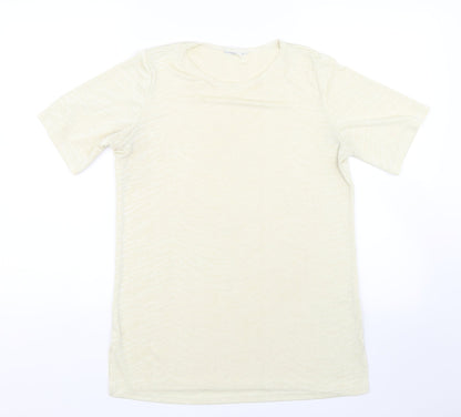 Womens UK Size 12 Preworn Yellow Basic T-Shirt