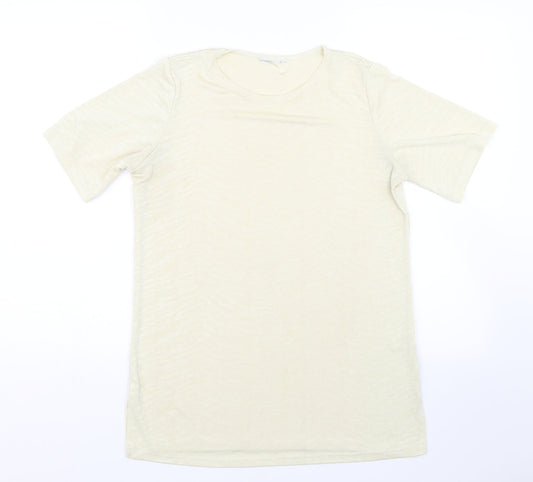 Womens UK Size 12 Preworn Yellow Basic T-Shirt
