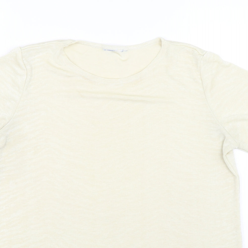 Womens UK Size 12 Preworn Yellow Basic T-Shirt