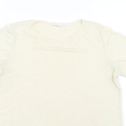 Womens UK Size 12 Preworn Yellow Basic T-Shirt