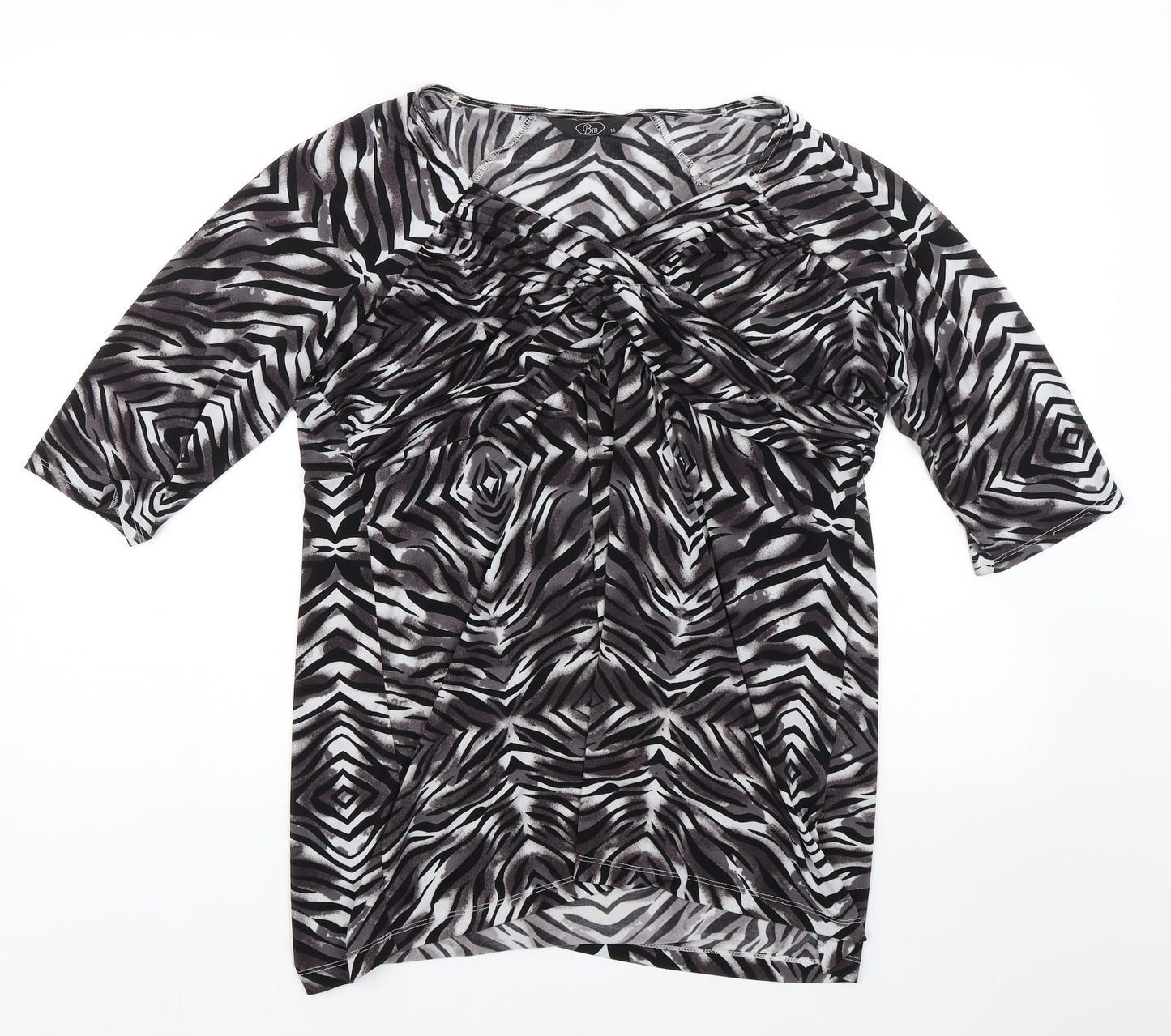 Womens UK Size 16 BM Black Basic T-Shirt