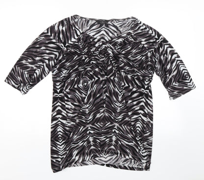 Womens UK Size 16 BM Black Basic T-Shirt
