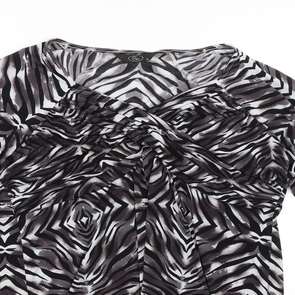 Womens UK Size 16 BM Black Basic T-Shirt