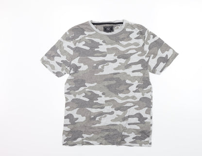 F&F Womens Grey Geometric  Basic T-Shirt Size S