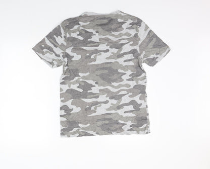 F&F Womens Grey Geometric  Basic T-Shirt Size S