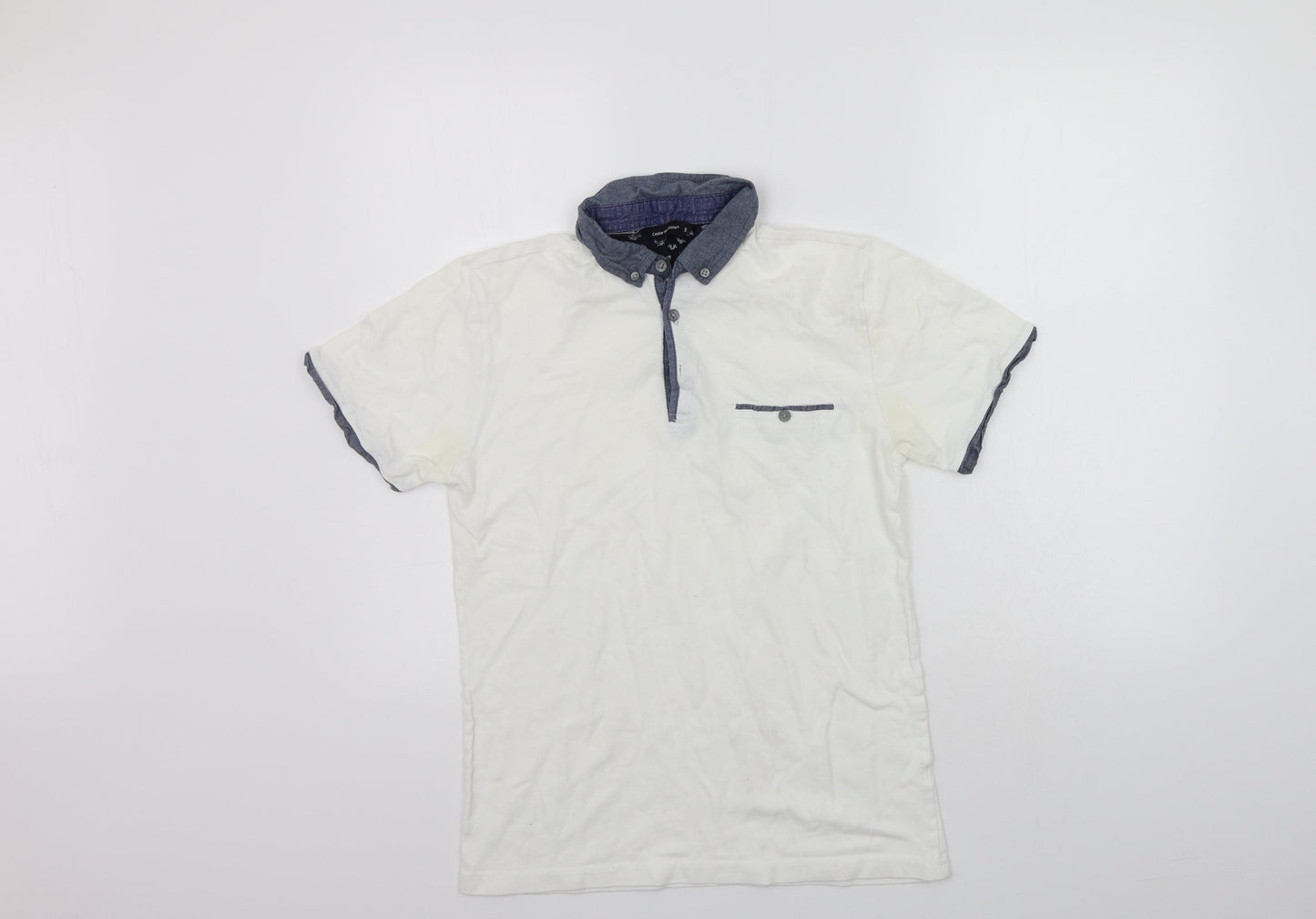 Womens UK Size S Cedar Wood State White Basic Polo