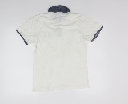 Womens UK Size S Cedar Wood State White Basic Polo