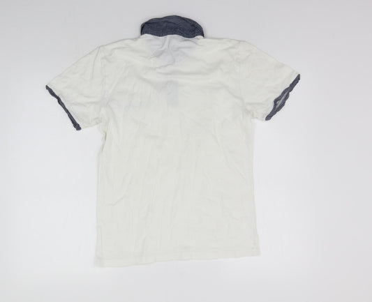 Cedar Wood State Womens White   Basic Polo Size S  - washable mark