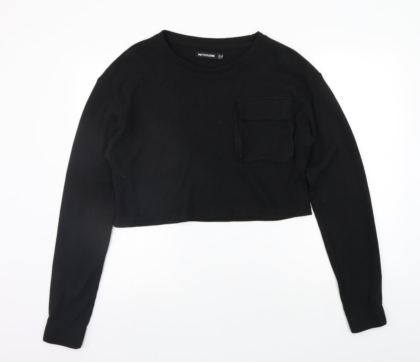 Womens UK Size 12 PRETTYLITTLETHING Black Pullover Jumper