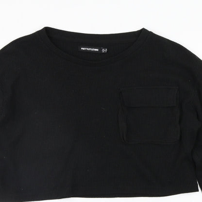 Womens UK Size 12 PRETTYLITTLETHING Black Pullover Jumper