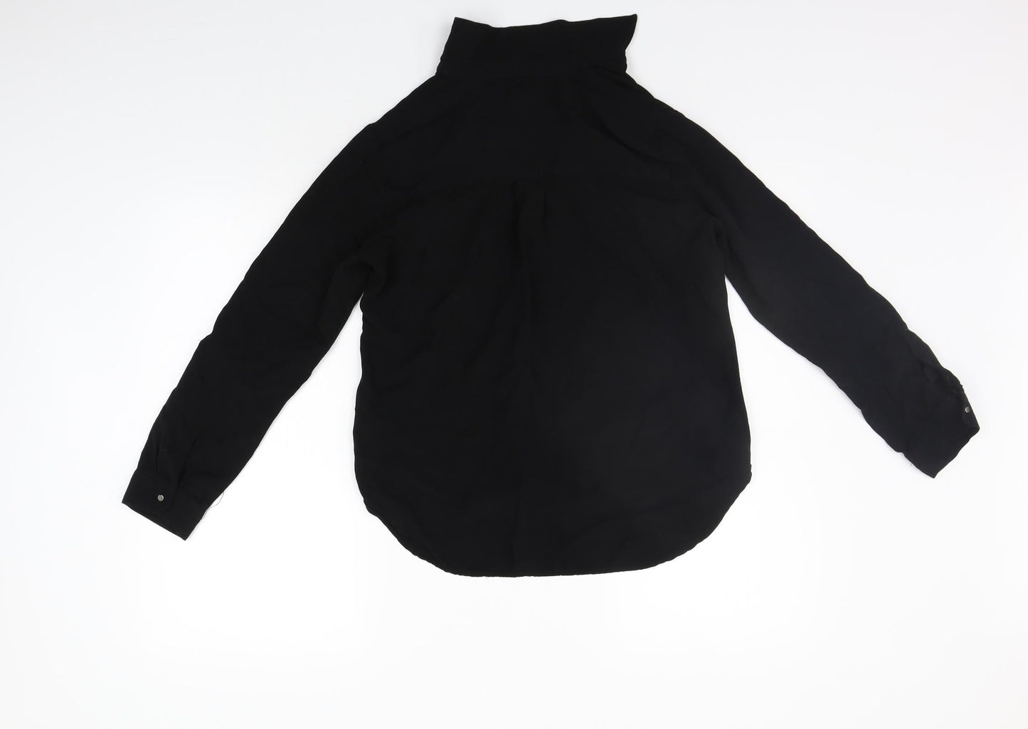 Womens UK Size 8 New Look Black Basic Button-Up