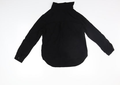 Womens UK Size 8 New Look Black Basic Button-Up