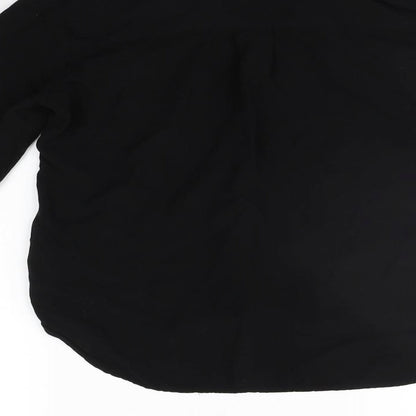 Womens UK Size 8 New Look Black Basic Button-Up