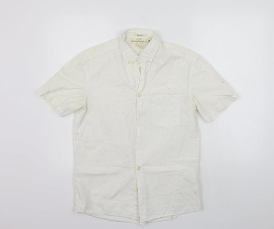 Mens UK Size S H&M White  Button-Up Short Sleeve Casual Shirt