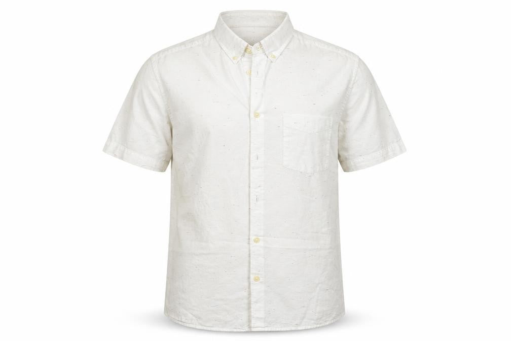 Mens UK Size S H&M White  Button-Up Short Sleeve Casual Shirt