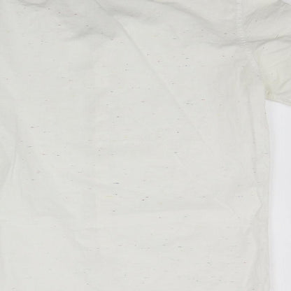 Mens UK Size S H&M White  Button-Up Short Sleeve Casual Shirt