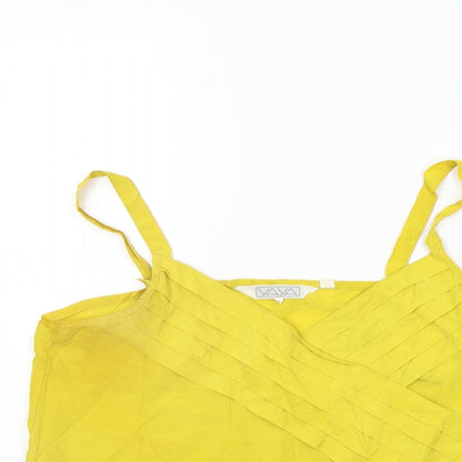 Womens UK Size 10 YAYA Yellow Basic Tank