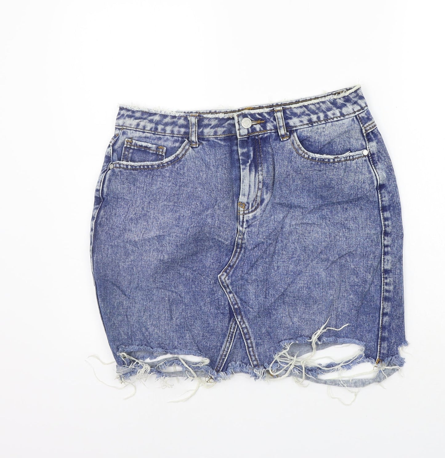 Missguided Womens Blue   A-Line Skirt Size 12