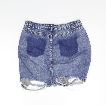 Missguided Womens Blue   A-Line Skirt Size 12