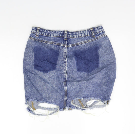 Missguided Womens Blue   A-Line Skirt Size 12