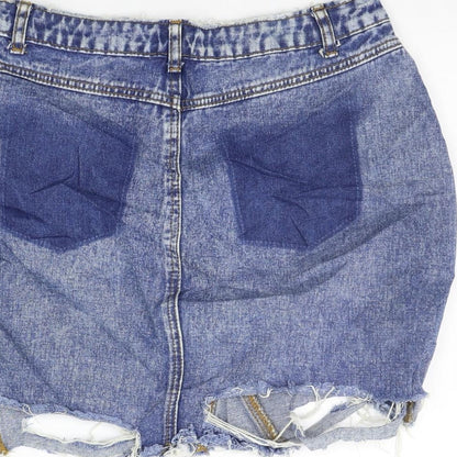 Missguided Womens Blue   A-Line Skirt Size 12