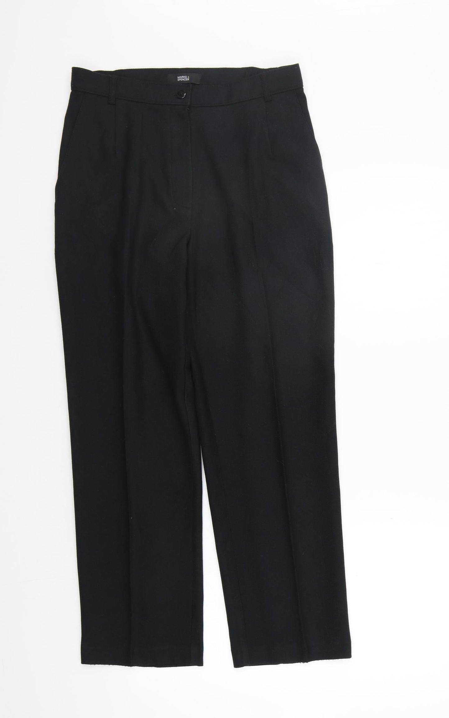 Womens UK Size 10 Marks and Spencer Regular Fit  Black Trousers