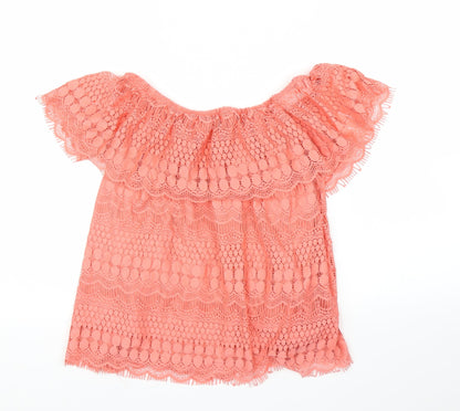 Womens UK Size 14 Preworn Pink Basic Blouse
