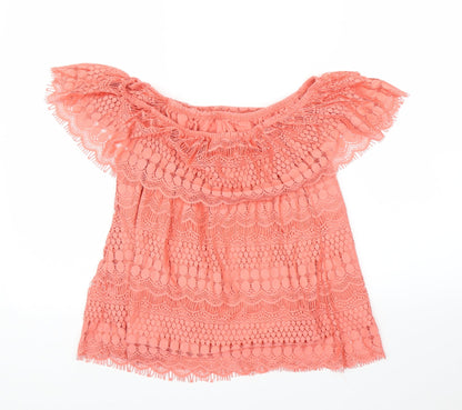 Womens UK Size 14 Preworn Pink Basic Blouse