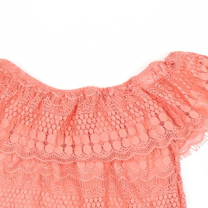 Womens UK Size 14 Preworn Pink Basic Blouse