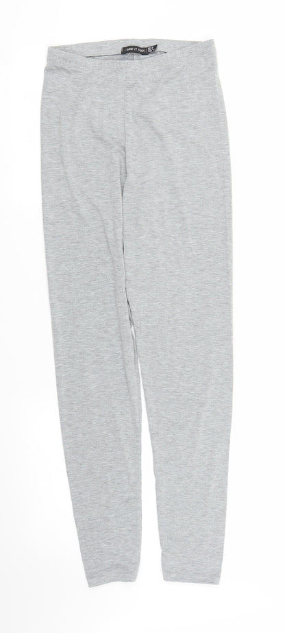 I SAW IT FIRST Womens Grey   Carrot Leggings Size 10 L24 in