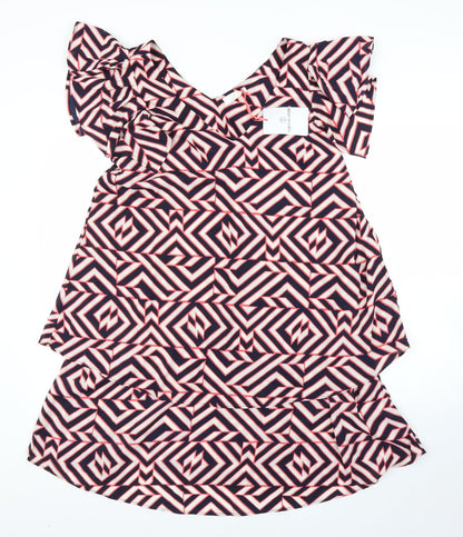 Avon Womens Pink Geometric  Shift  Size 10