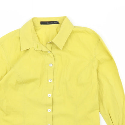 Womens UK Size S Calvin Klein Jeans Yellow Basic Blouse