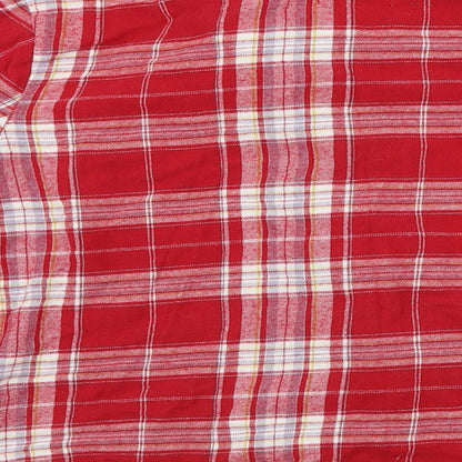 Womens UK Size M Matalan Red Basic Button-Up
