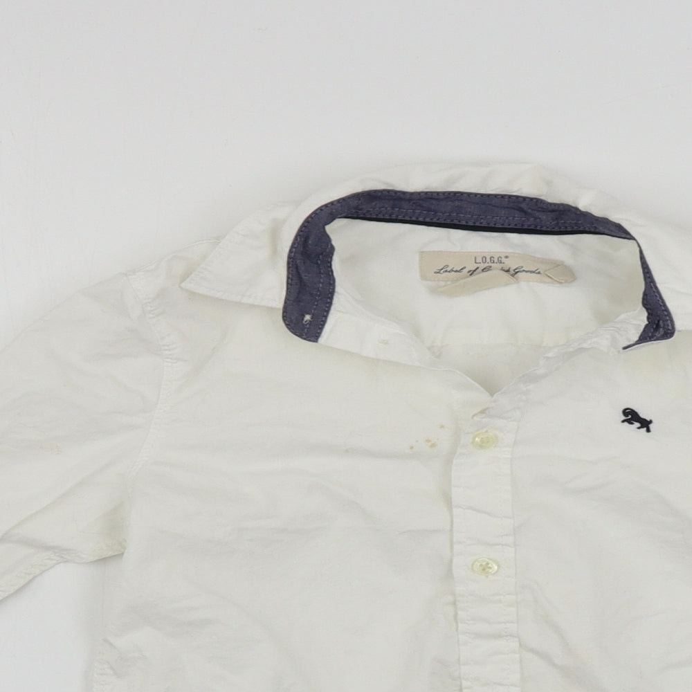 L.O.G.G       Boys White   Basic Button-Up Size 4-5 Years