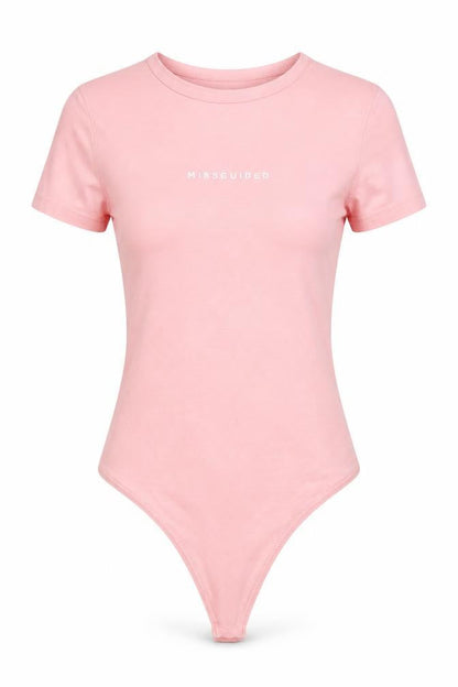 Womens UK Size 4 Missguided One-Piece Pink Bodysuit
