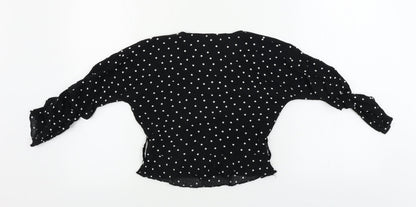 Womens UK Size 4 PRETTYLITTLETHING Black Basic Blouse