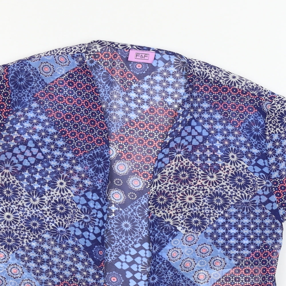 F&F Girls Blue   Cardigan Jumper Size 6-7 Years