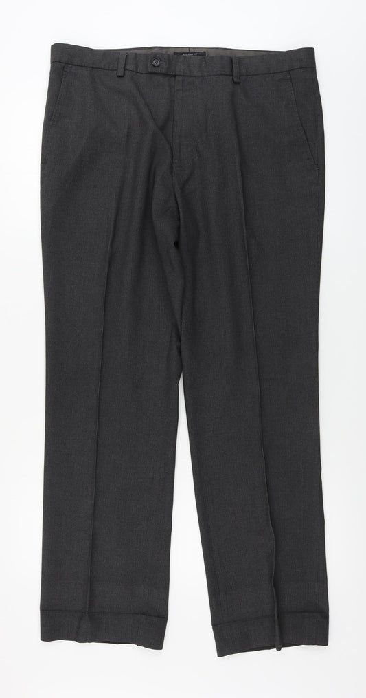 B&W Mens Grey   Trousers  Size 36 in L28 in
