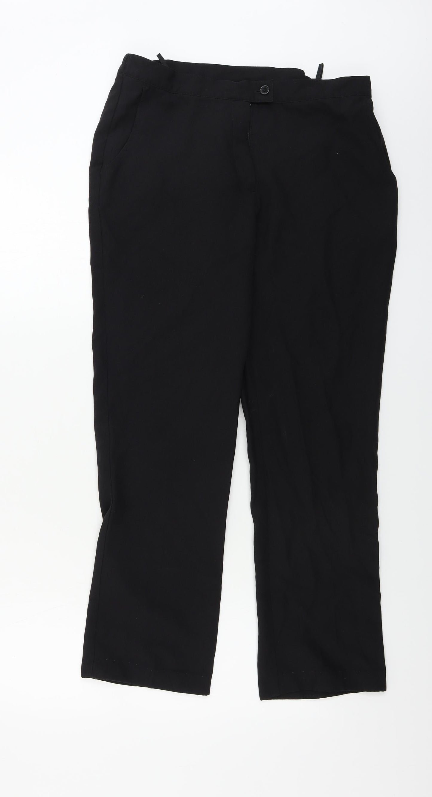 Womens UK Size 14 Preworn Regular Fit  Black Trousers