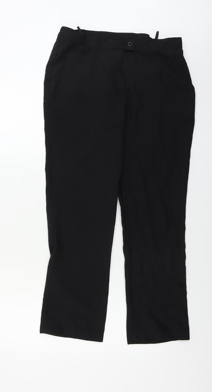Womens UK Size 14 Preworn Regular Fit  Black Trousers