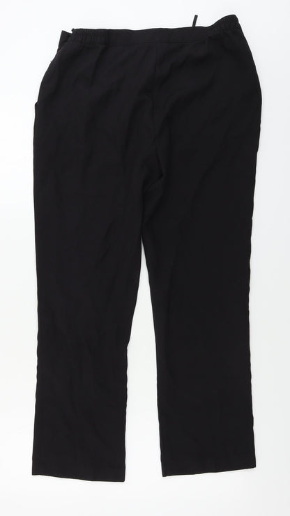 Womens UK Size 14 Preworn Regular Fit  Black Trousers